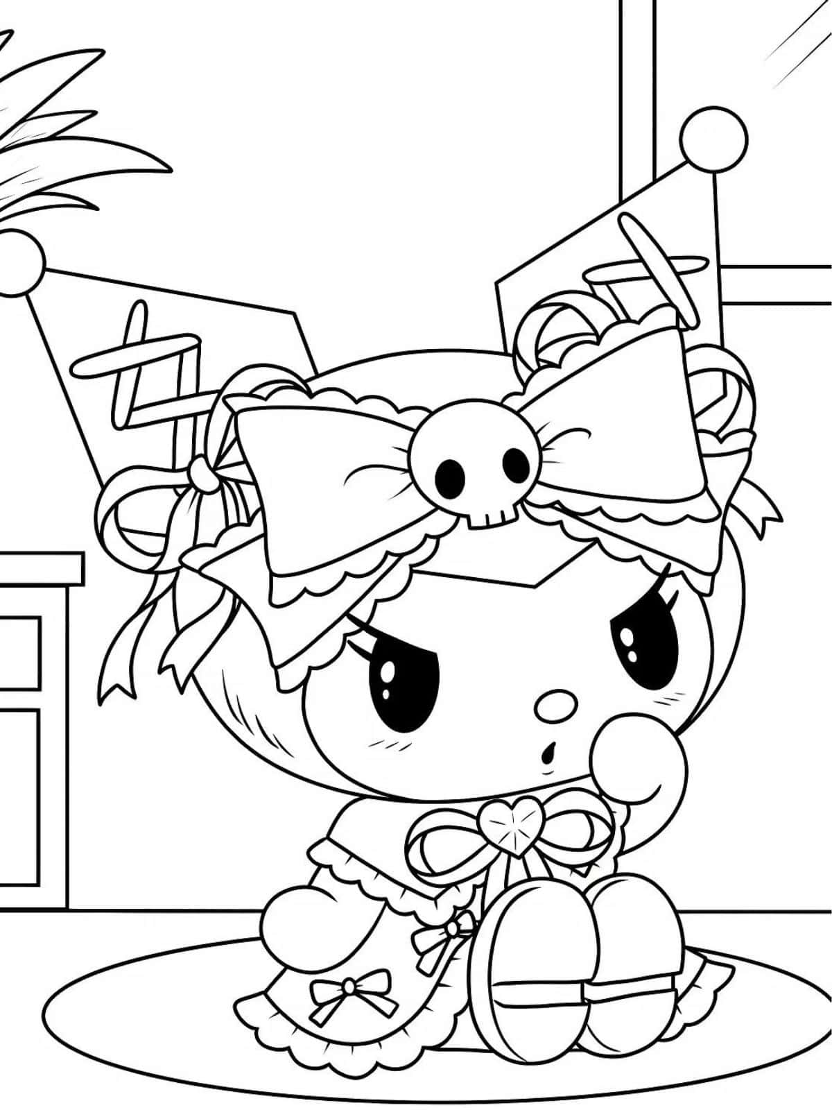 Cute Kuromi Coloring Pages For Kids