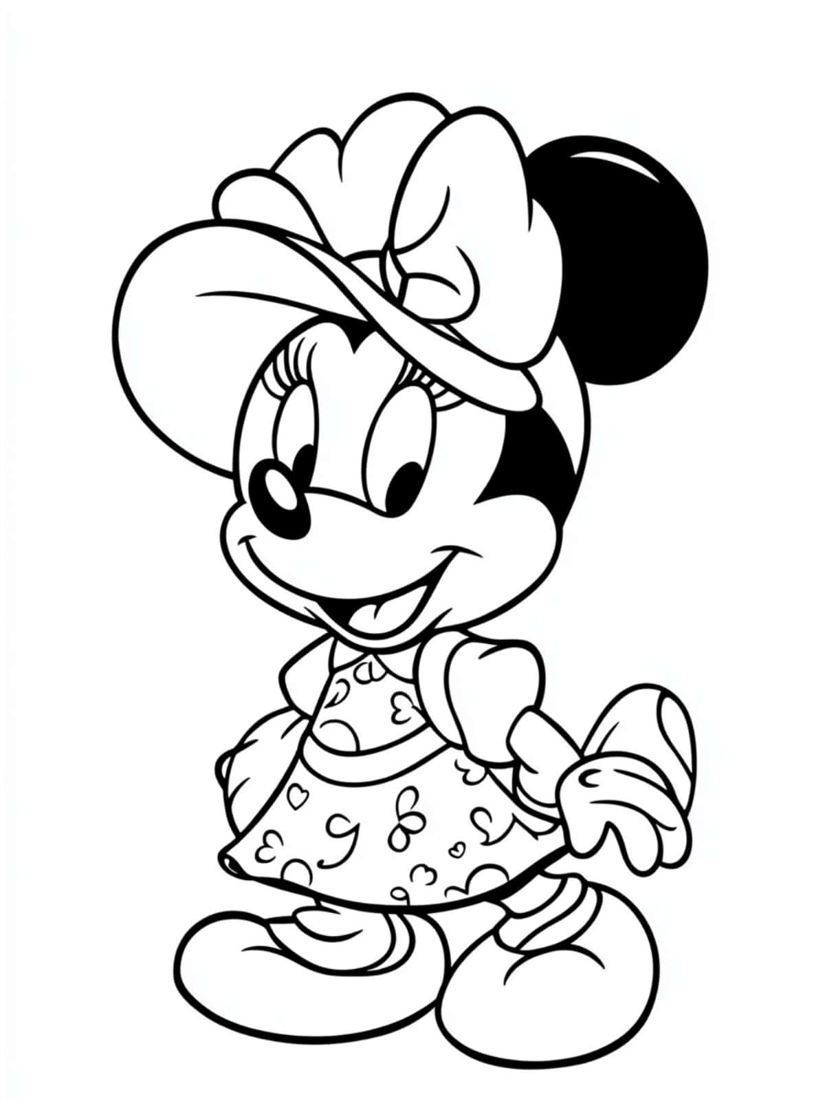 Cute Minnie Mouse Coloring Sheets