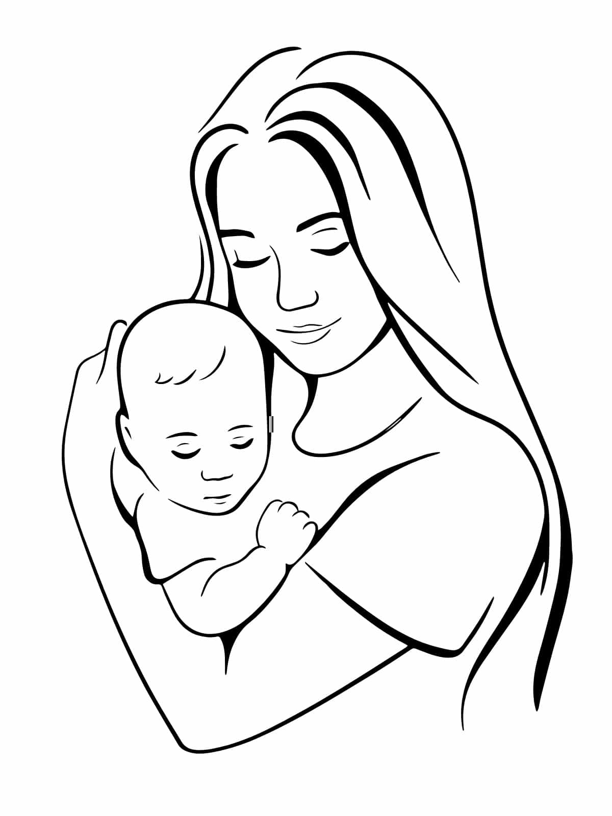 Cute Mother Day Coloring Sheets