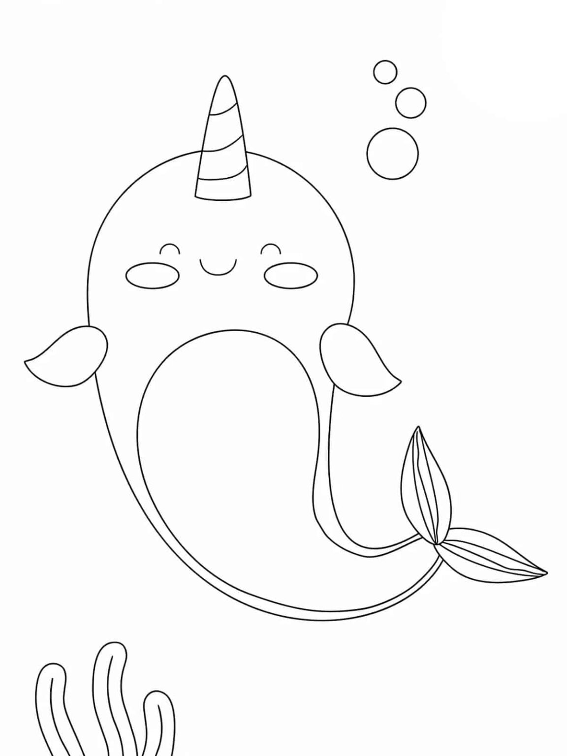 Best 30+ Cute Narwhal Coloring Pages For Kids ???????? - Coloringpagesforkids.net