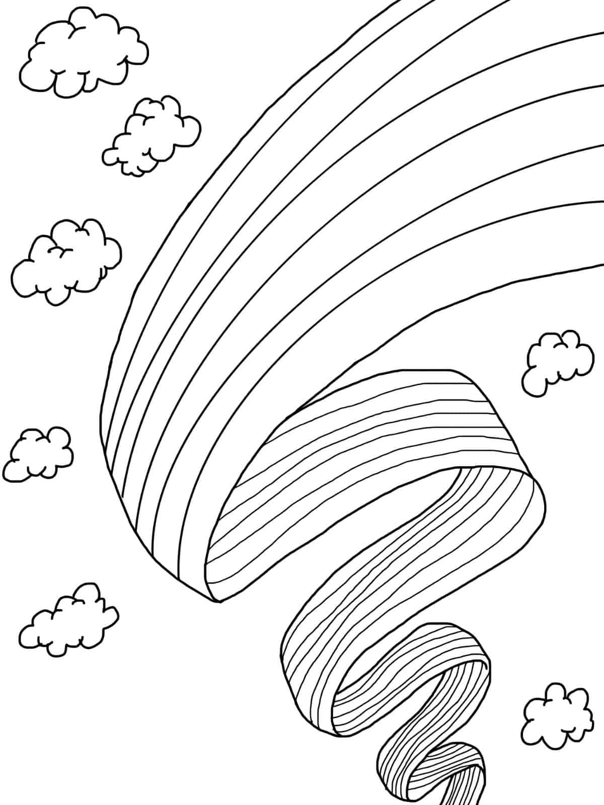 Cute Rainbow Cloud Coloring Pages