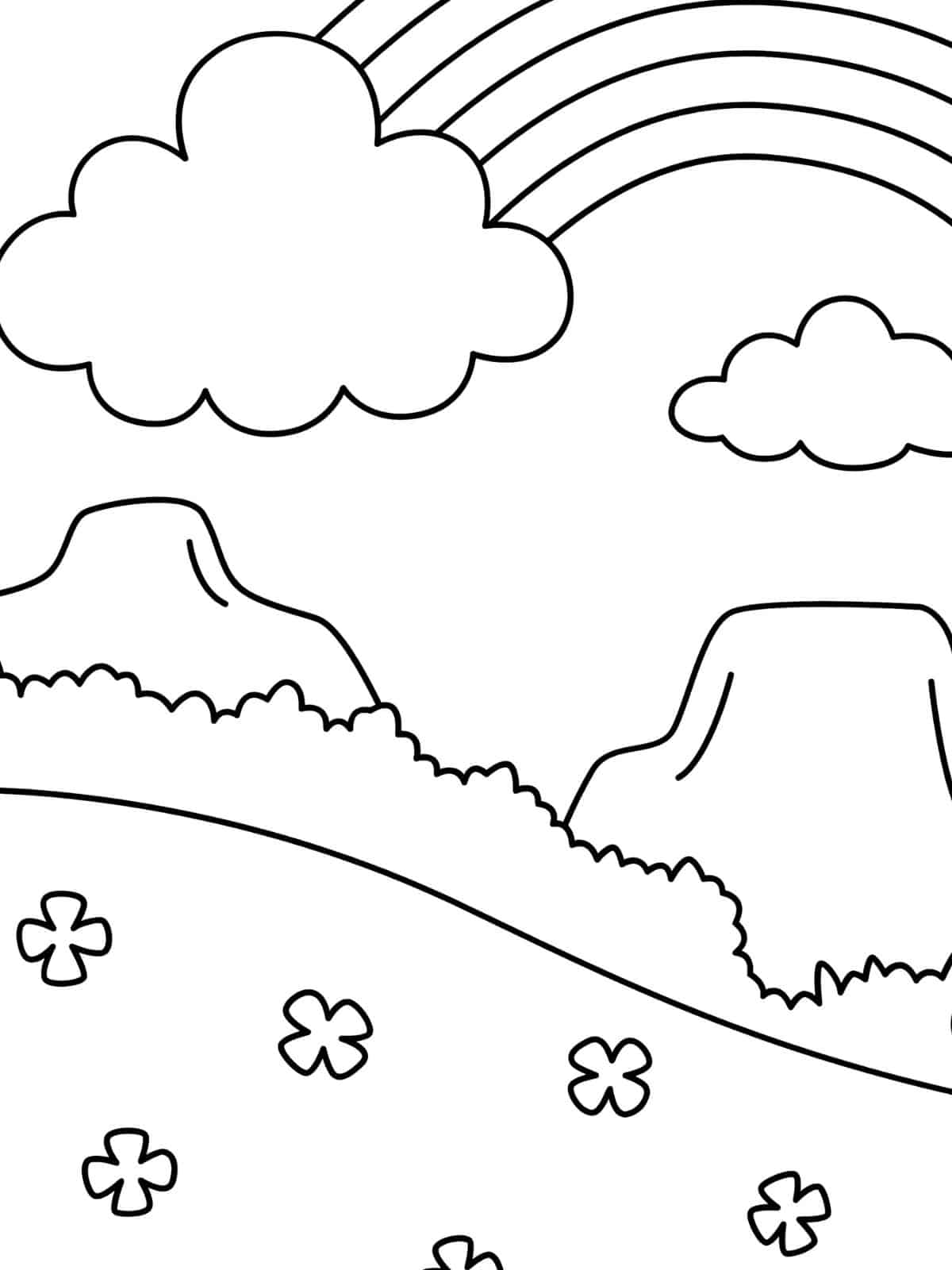 Cute Rainbow Mountain Coloring Pages