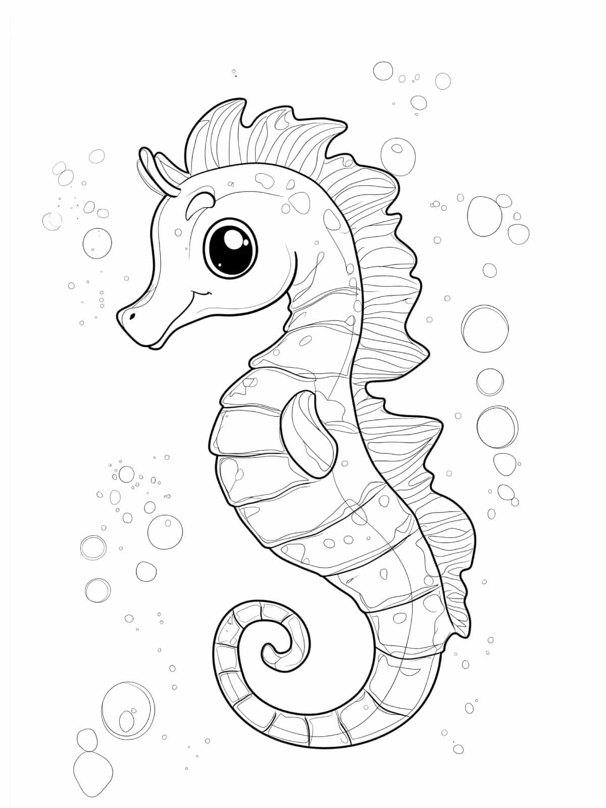 Cute Seahorse Coloring Pages