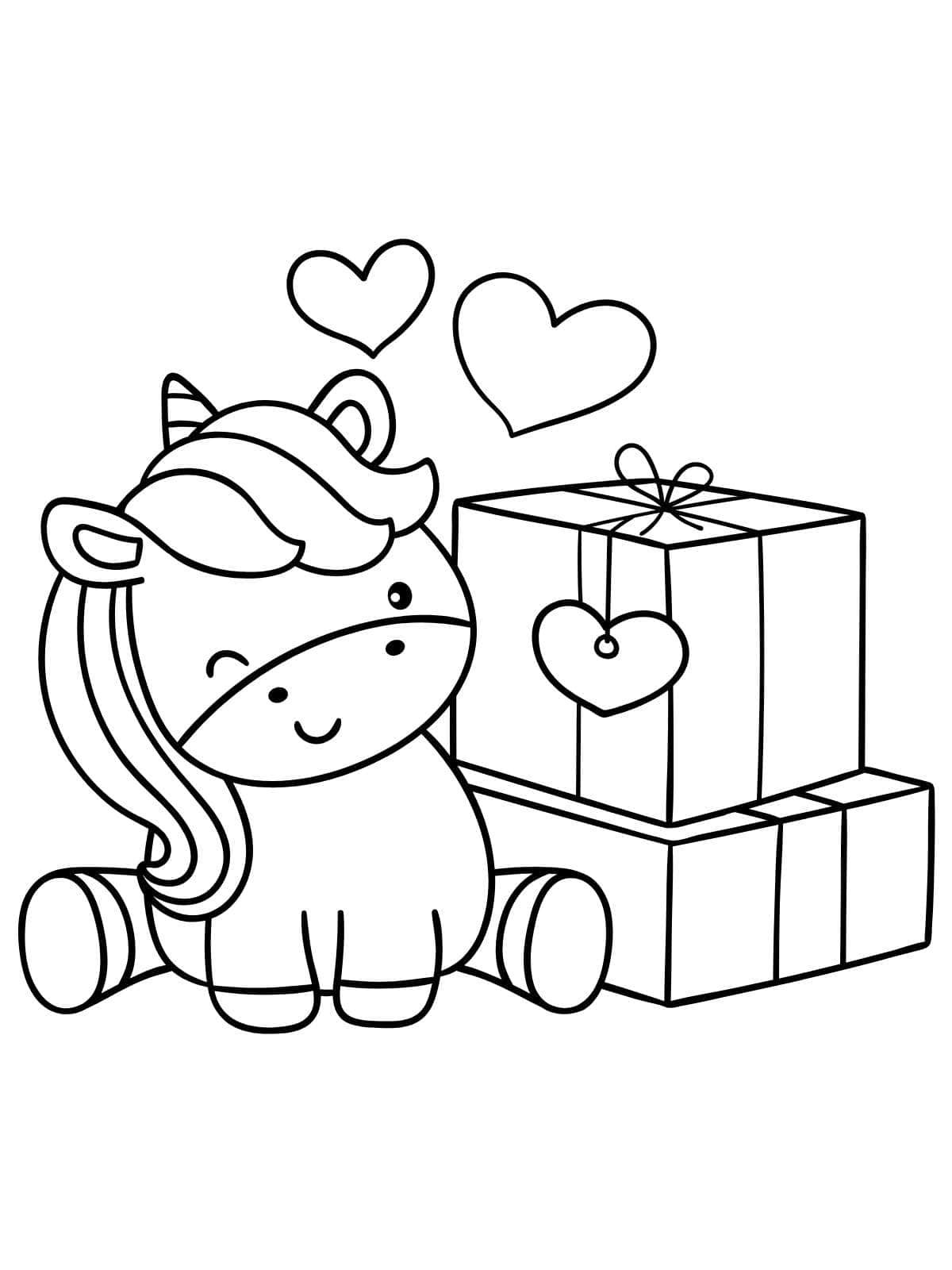 Cute Simple Unicorn Coloring Pages For Kids