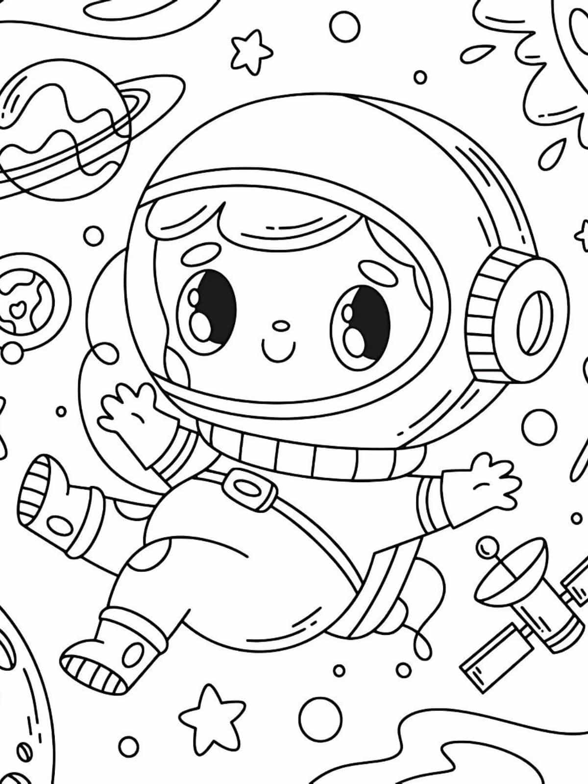 Cute Space Coloring Pages