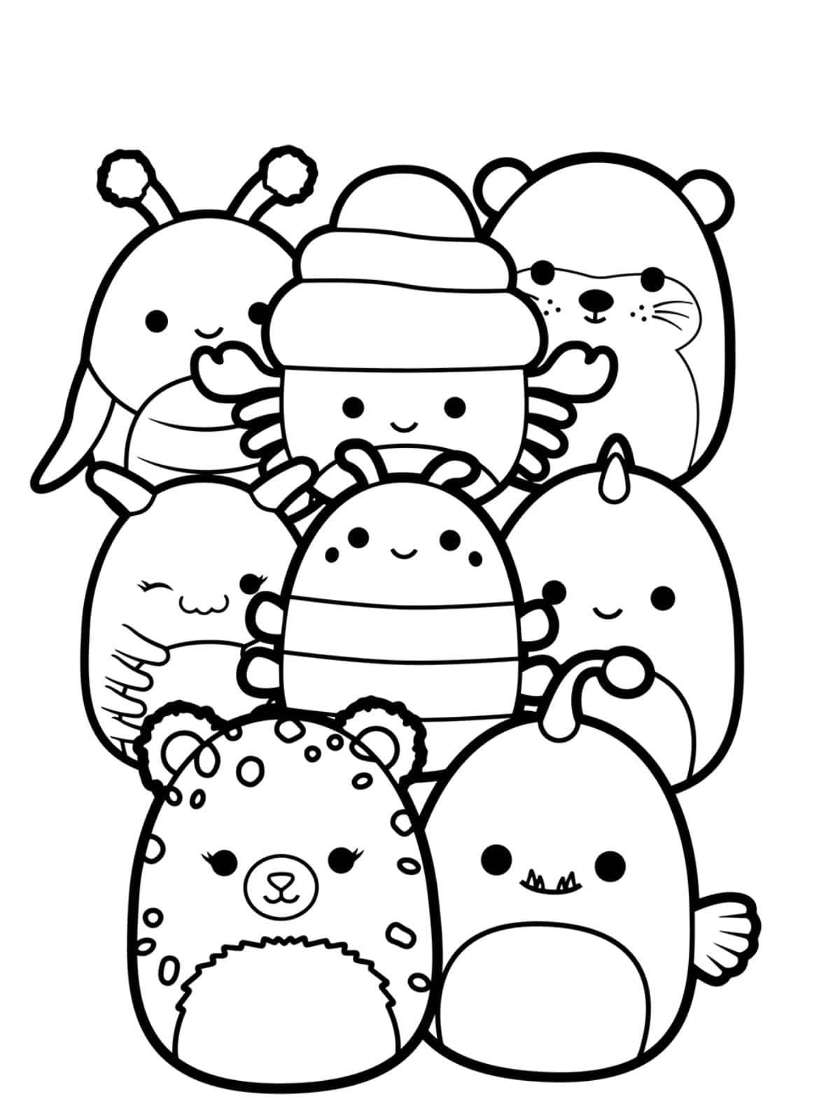 Cute Squishmallow Coloring Pages