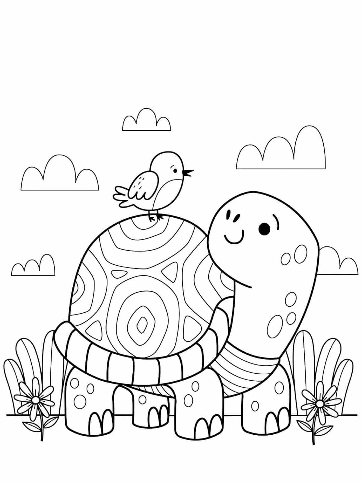 Cute Turtle Coloring Pages