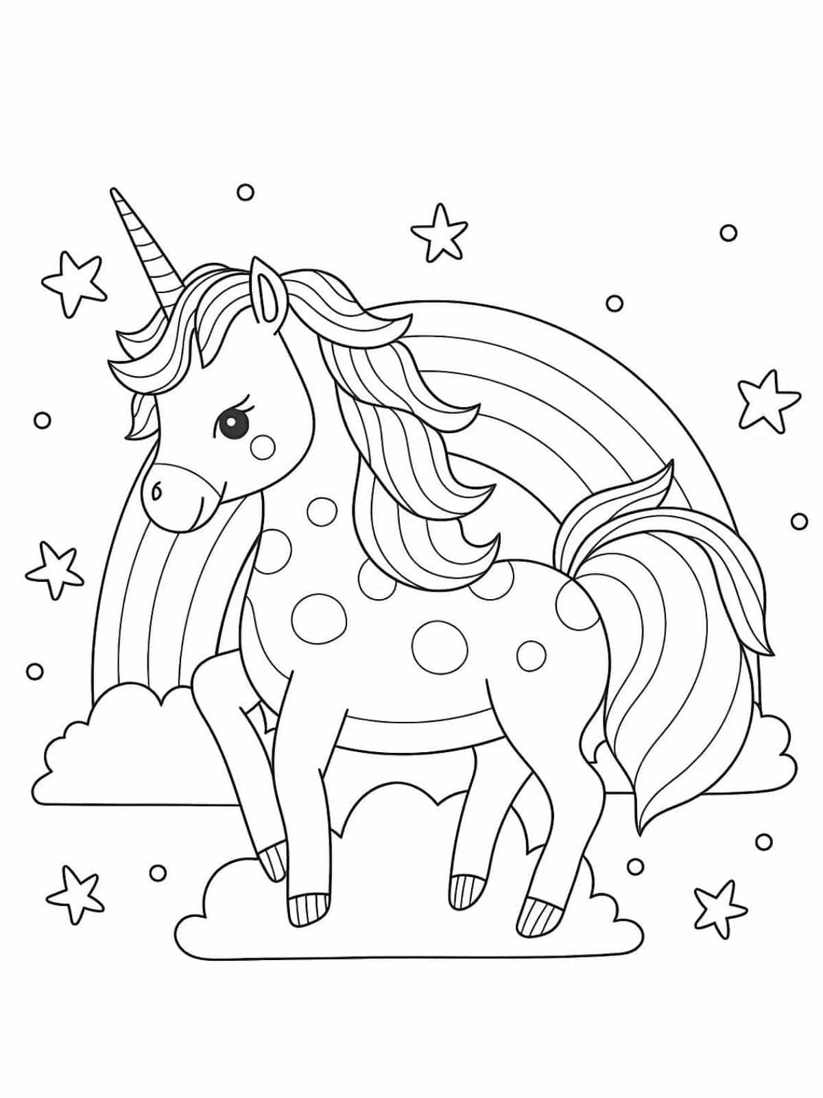 Cute Unicorn Coloring Pages