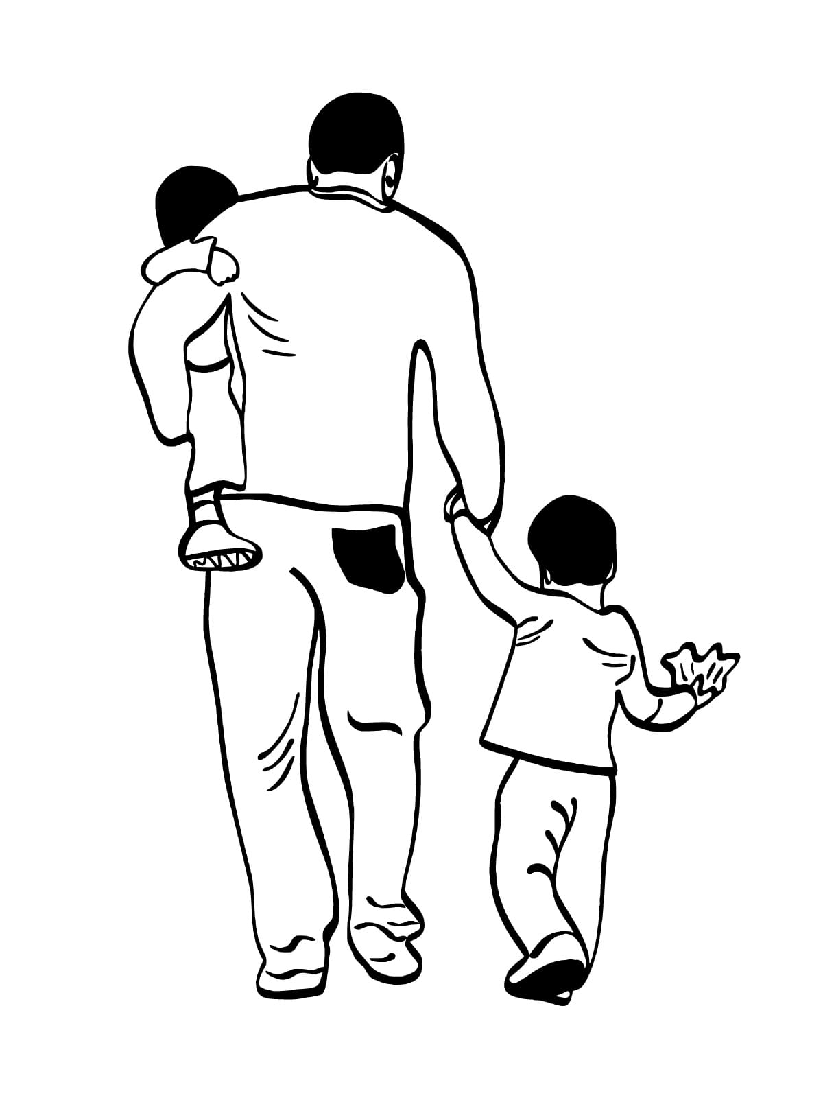 Dad Holding Baby Coloring Pages