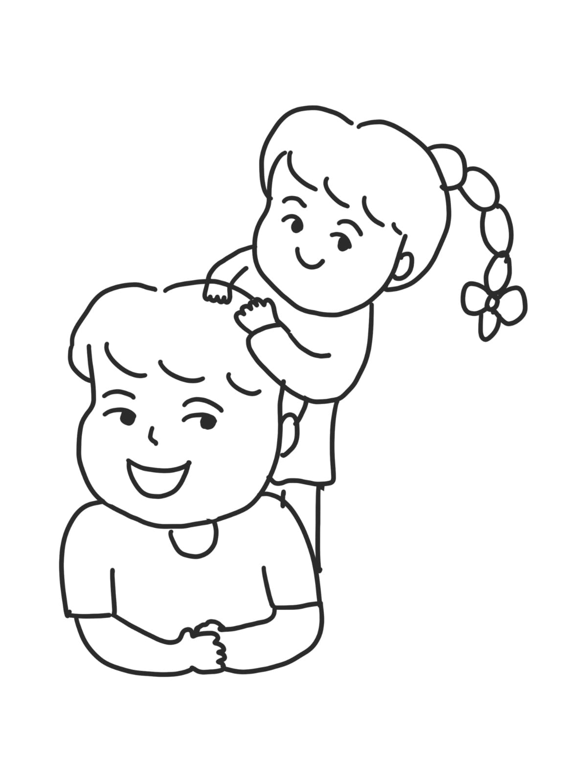 Dad Holding Daughter Coloring Pages