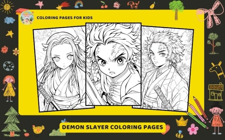 Demon Slayer Coloring Pages Featured Image