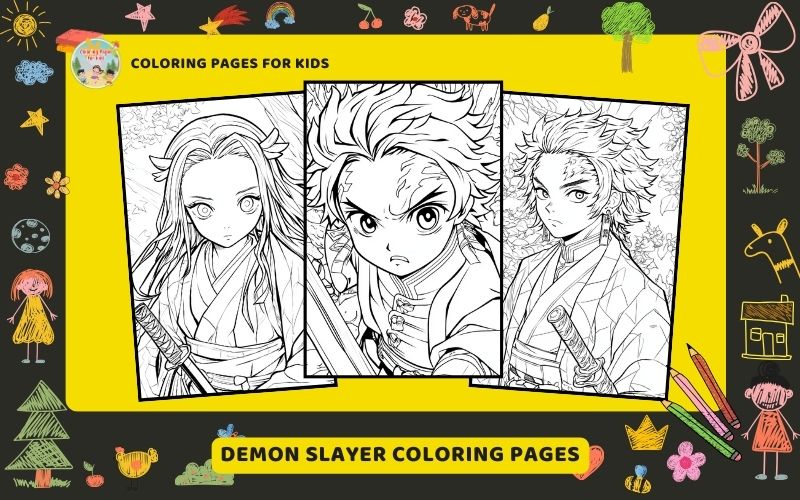 Demon Slayer Coloring Pages Featured Image