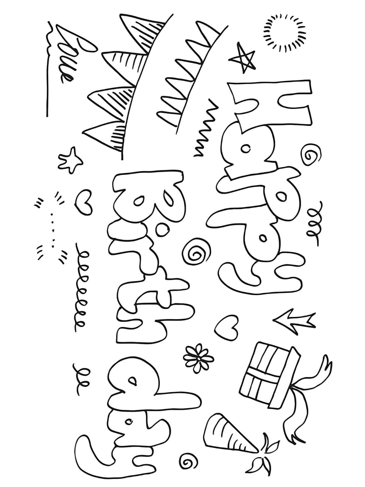 Detailed Happy Birthday Coloring Pages