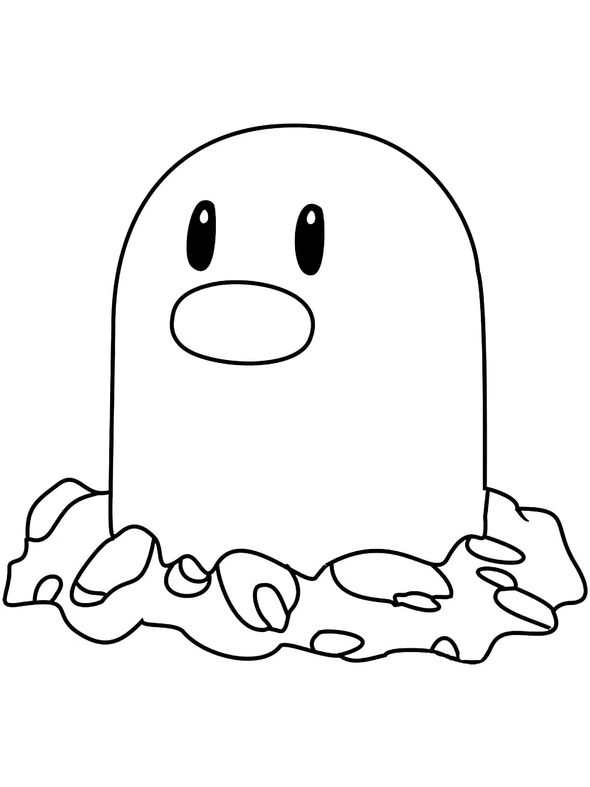 Diglett Pokemon Coloring Page