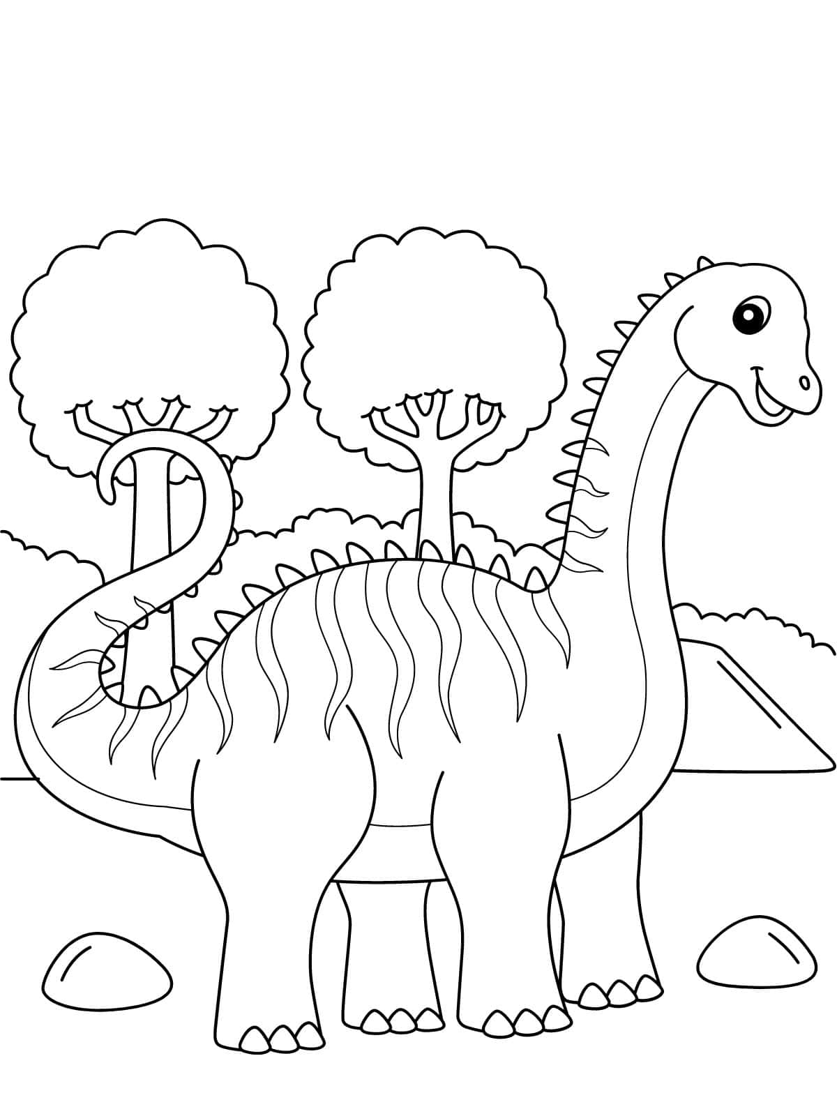 Diplodocus Dinosaur Coloring Sheets For Kids