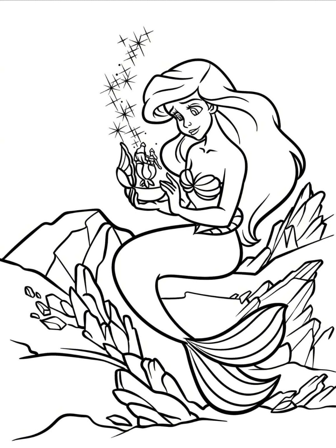 Ariel Coloring Pages Dive into a World of Ocean Adventure 🧜‍♀️
