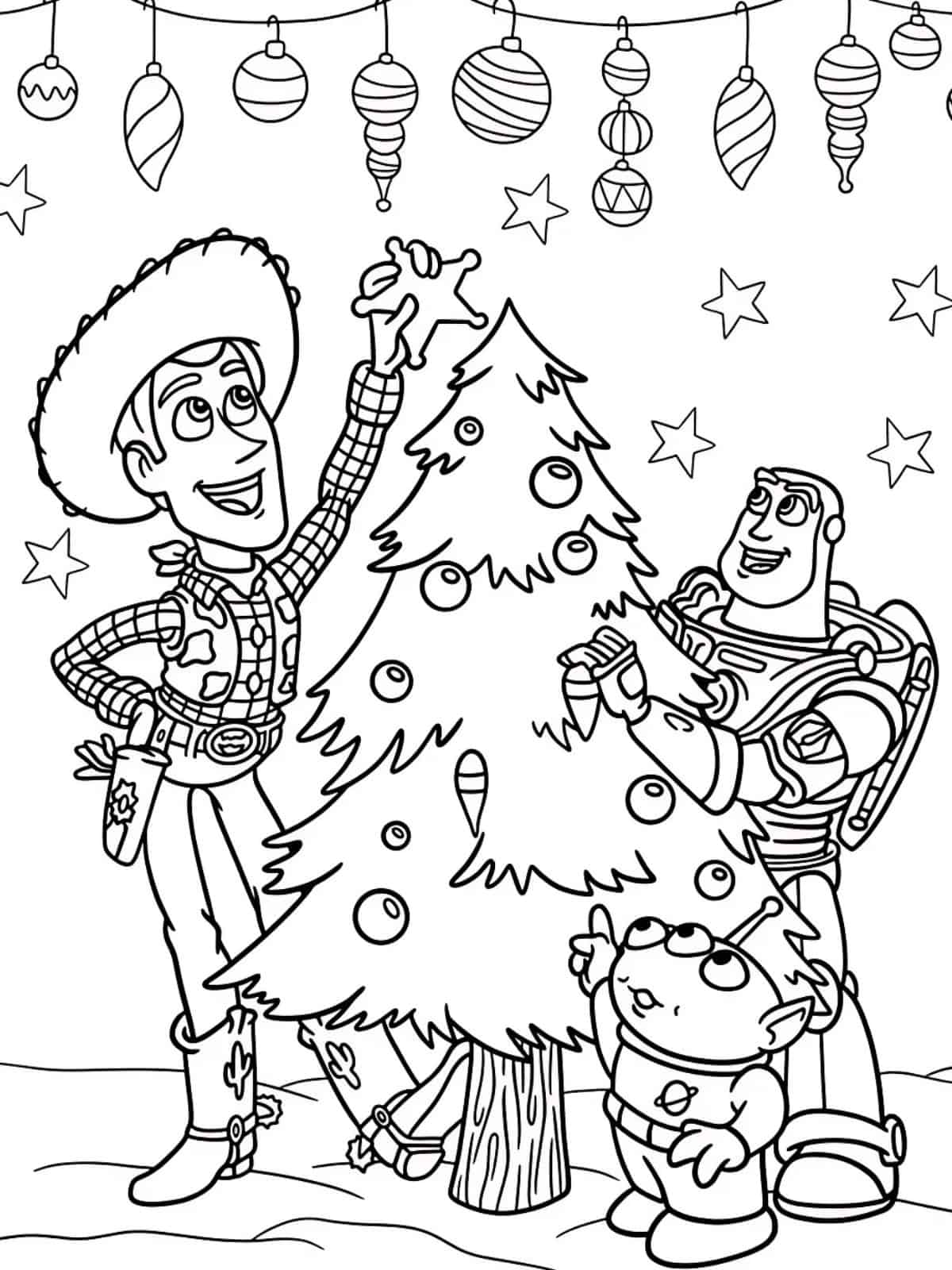 Disney Christmas Tree Coloring Pages