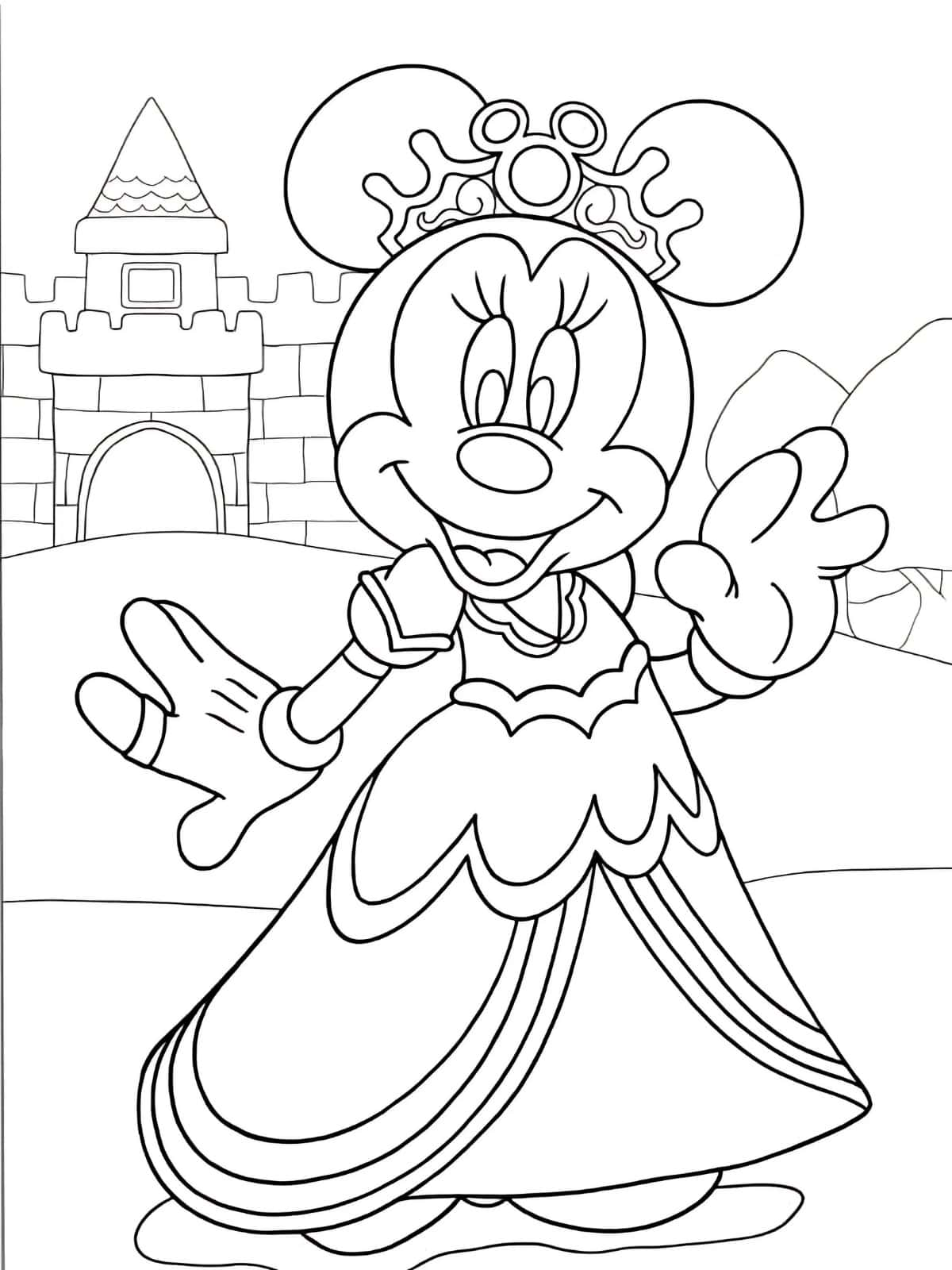 Disney Land Minnie Mouse Coloring Pages