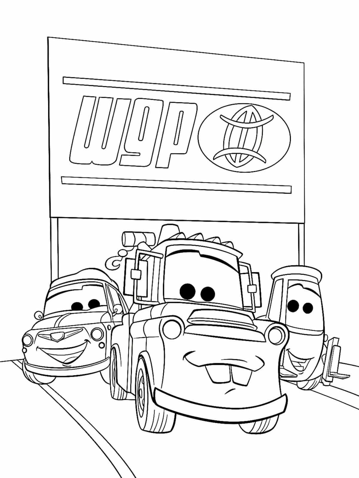 Disney Pixar Cars Coloring Sheet For Kids