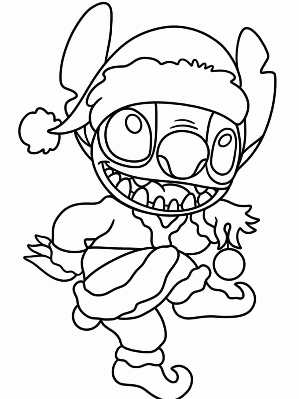 Disney Stitch Christmas Coloring Pages