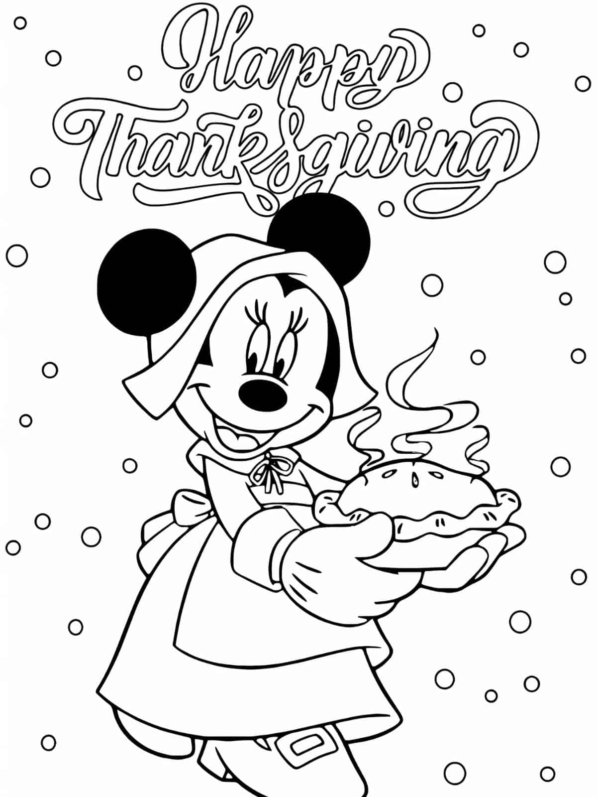 Disney Thanksgiving Dinner Table Coloring Pages