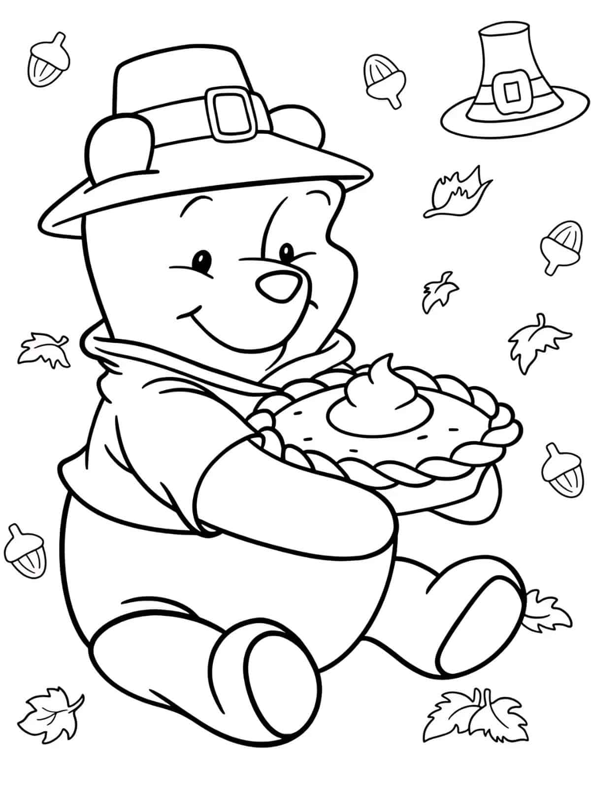 Disney Thanksgiving Fall Leaves Coloring Pages