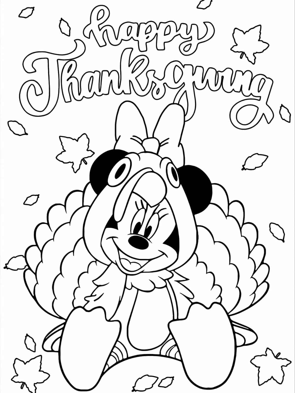 Disney Thanksgiving Pilgrim Hat Coloring Pages