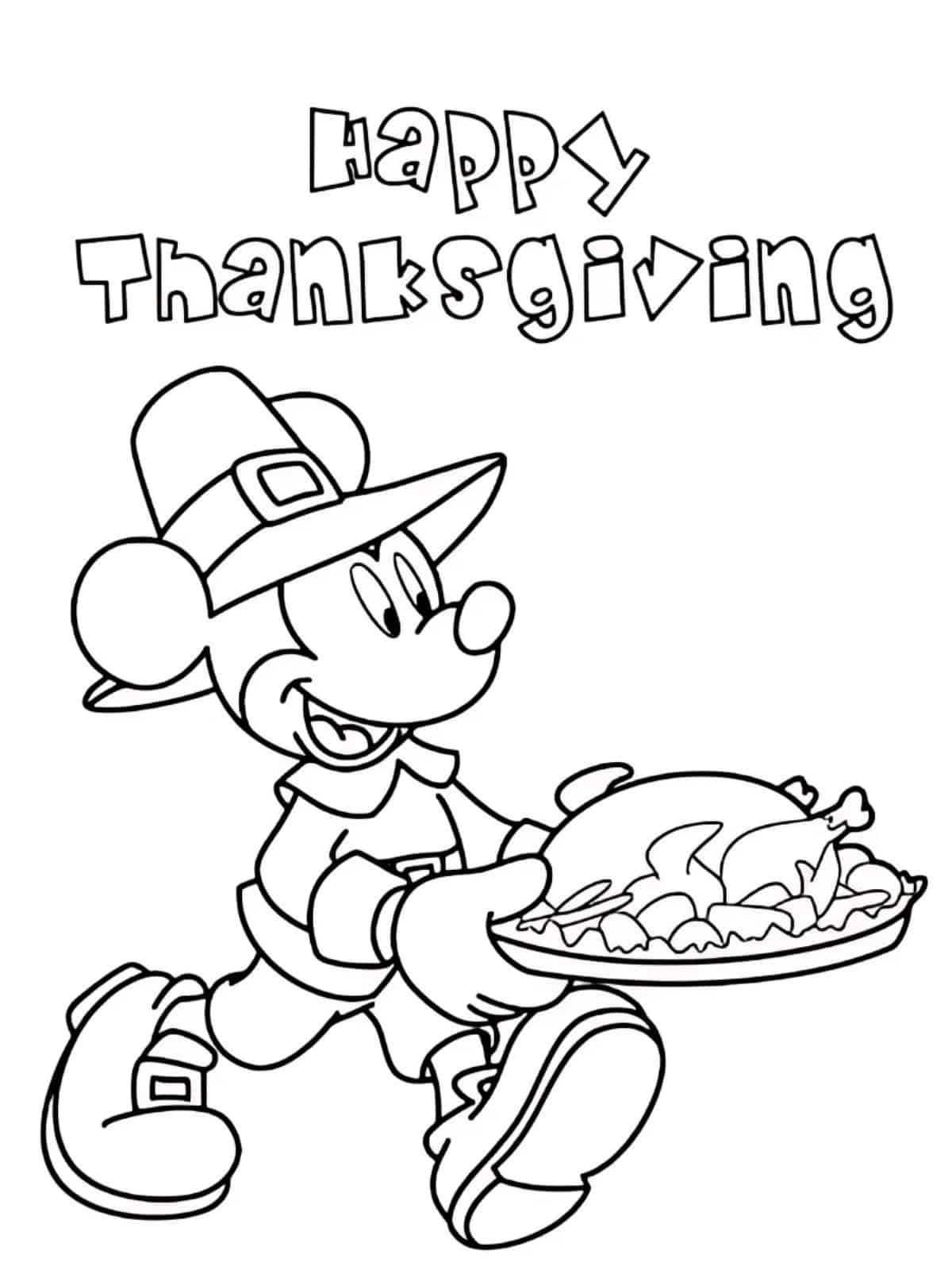 Disney Thanksgiving Turkey Coloring Pages