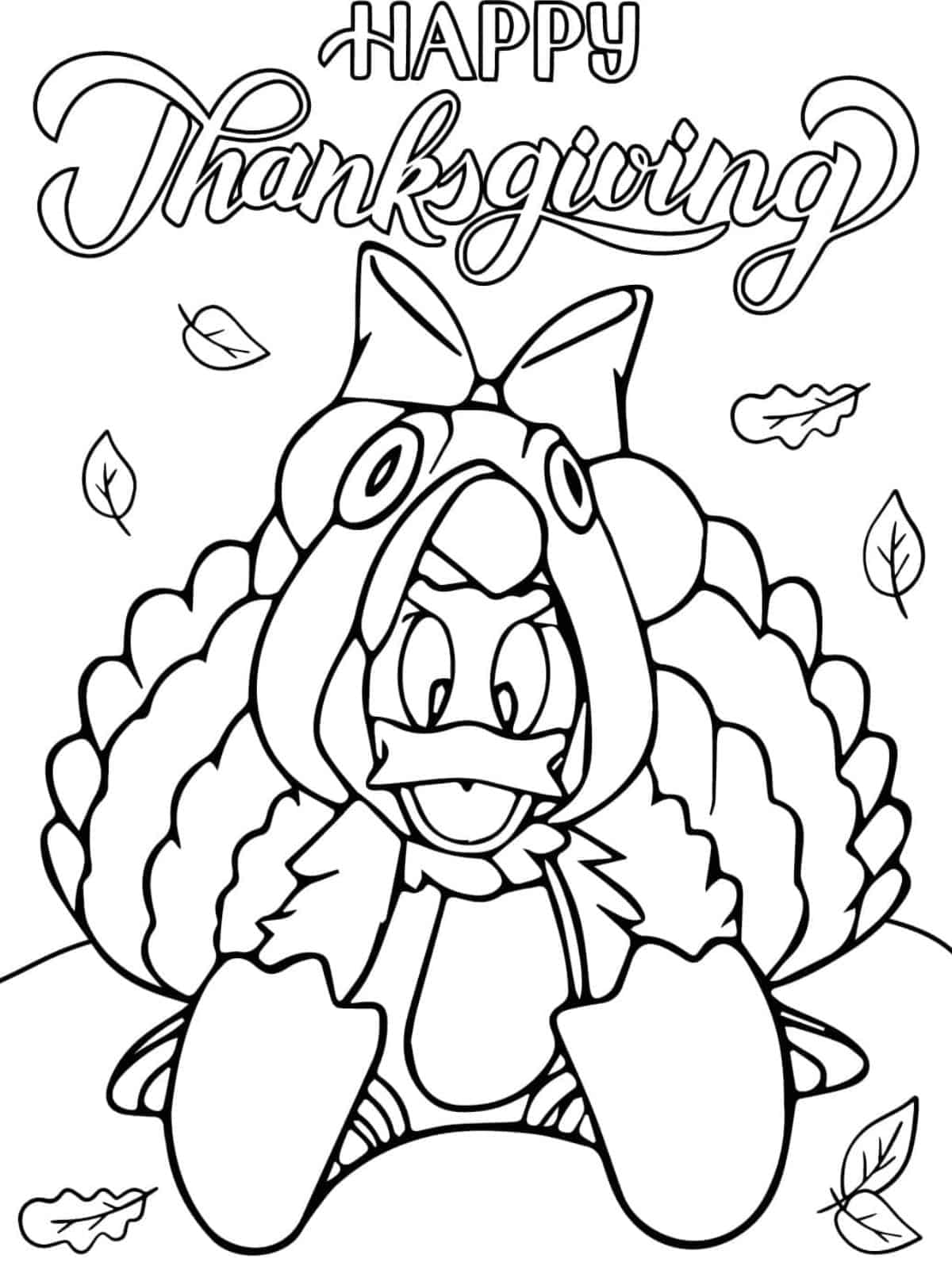 Donal Duck Disney Thanksgiving Coloring Sheets