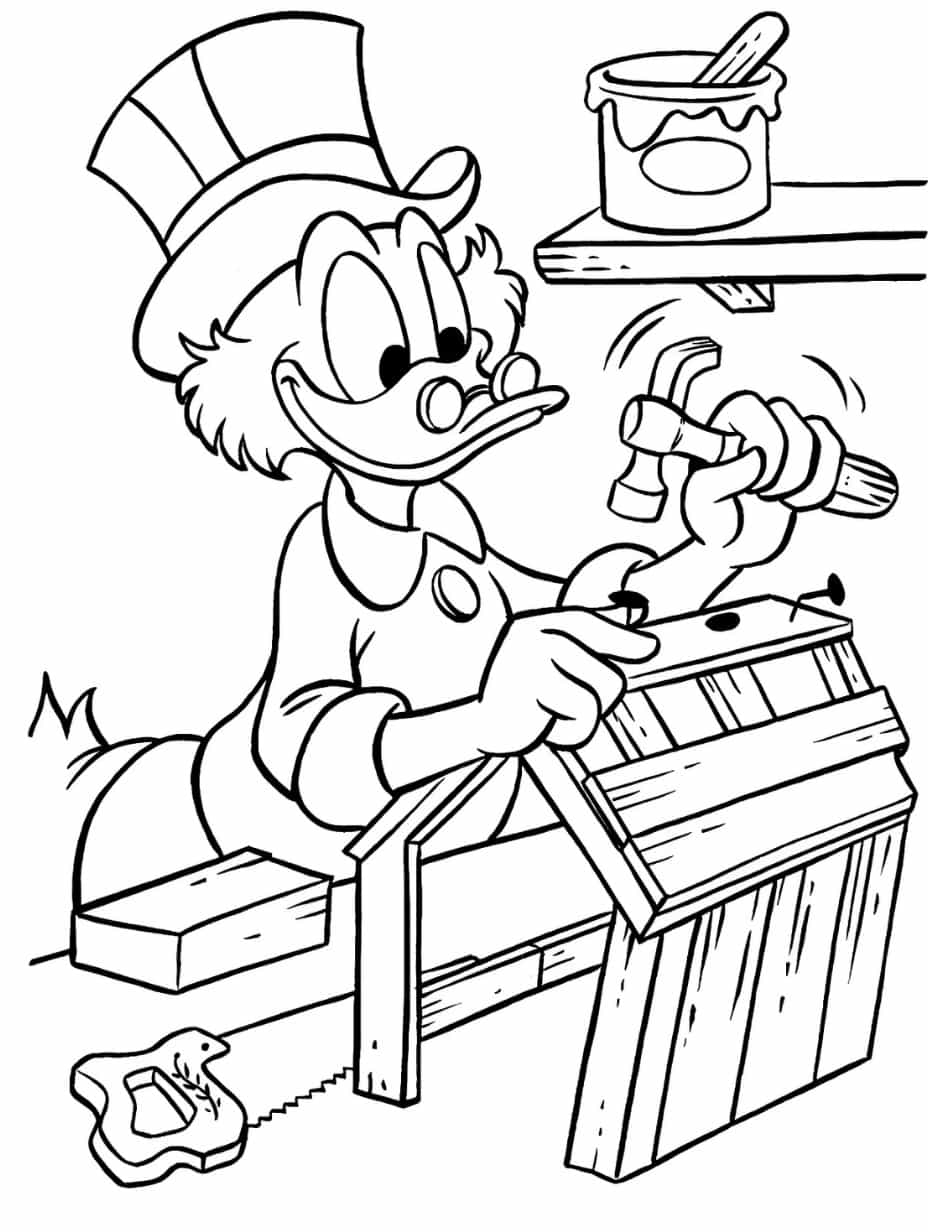 Donald Duck As A Detective Coloring Pages