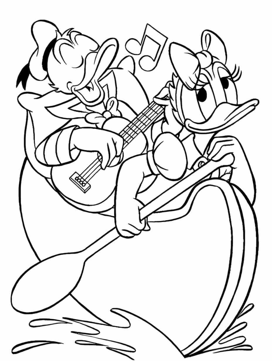 Donald Duck Camping Coloring Pages For Kids