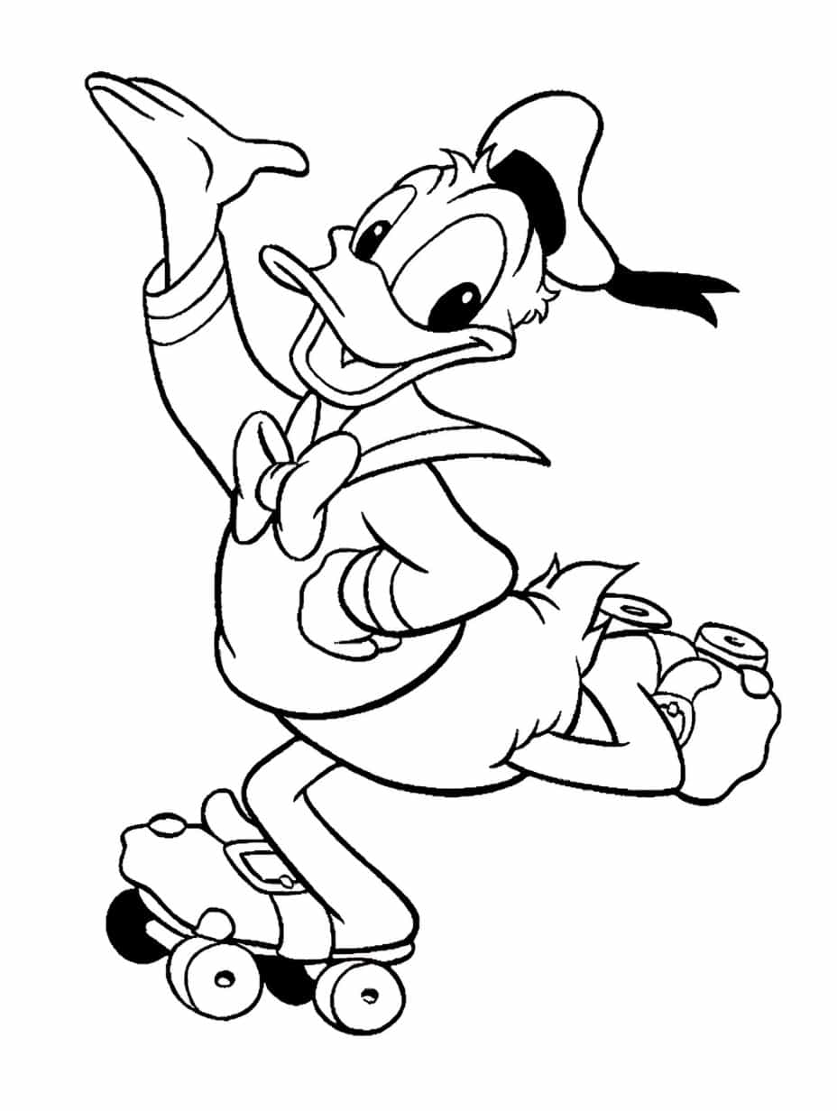 Donald Duck Sailing Coloring Page