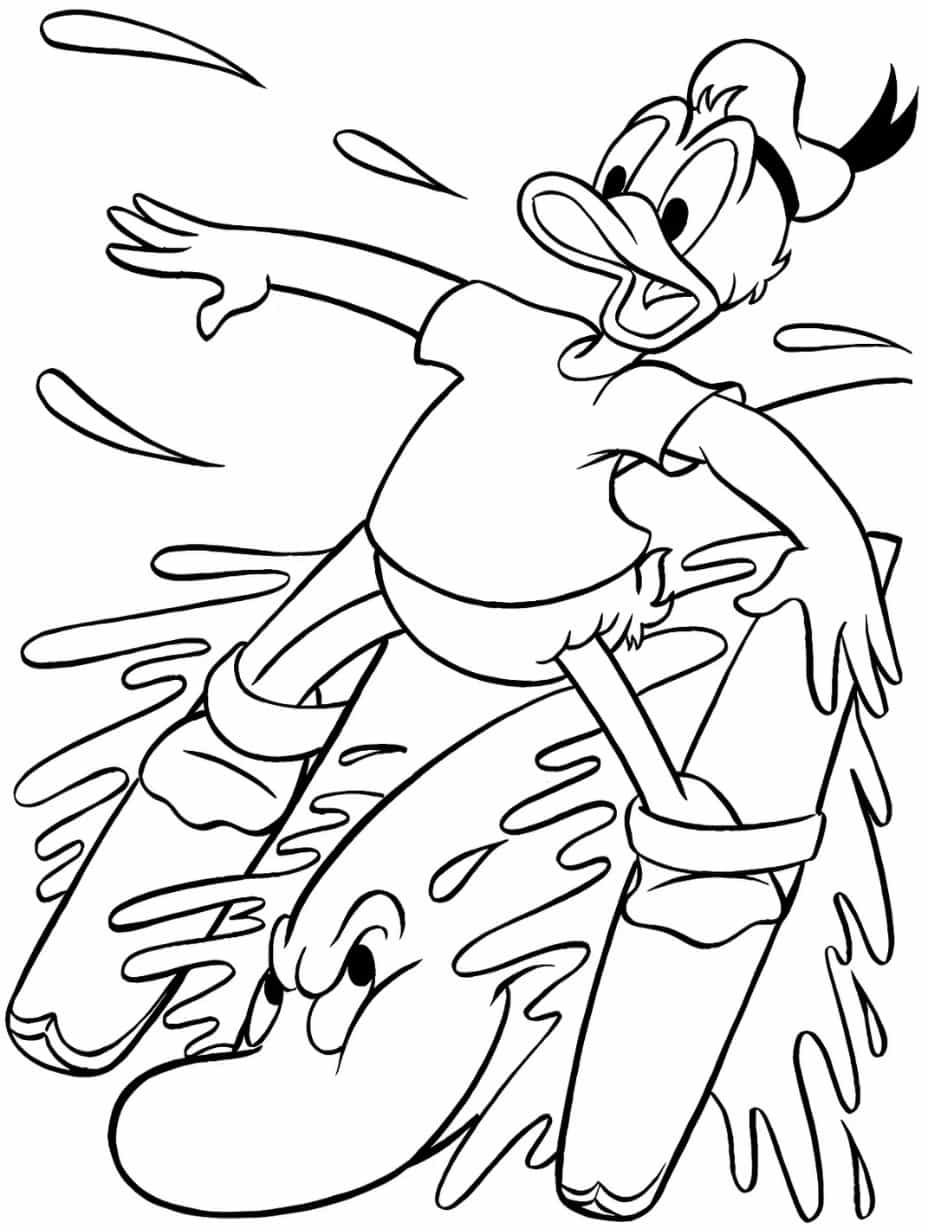 Donald Duck Sailing Coloring Pages For Kids