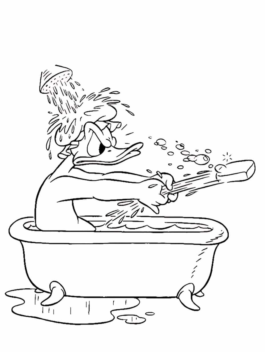 Donald Duck Swimming Coloring Pages