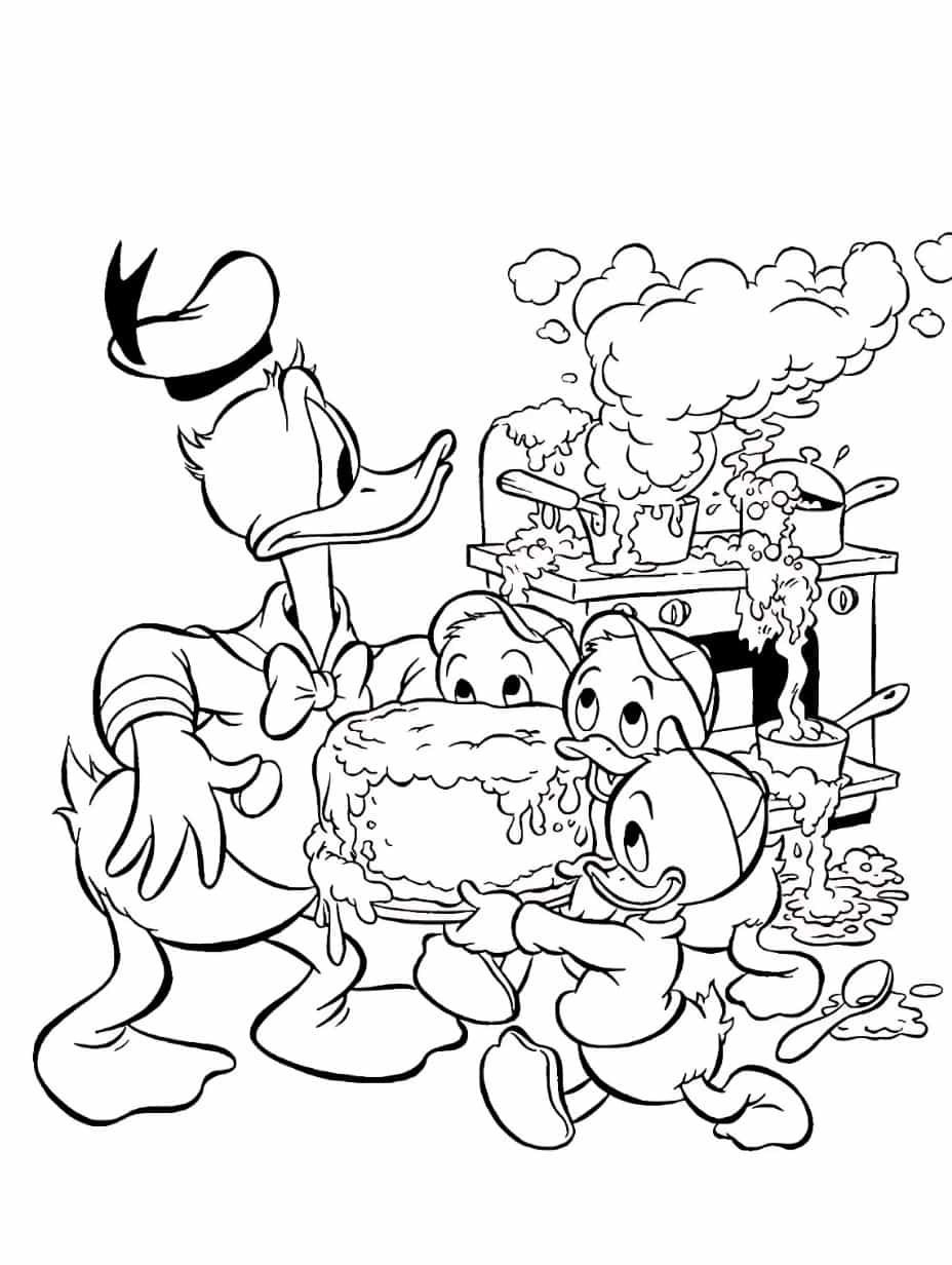 Donald Duck With Scrooge Mcduck Coloring Pages