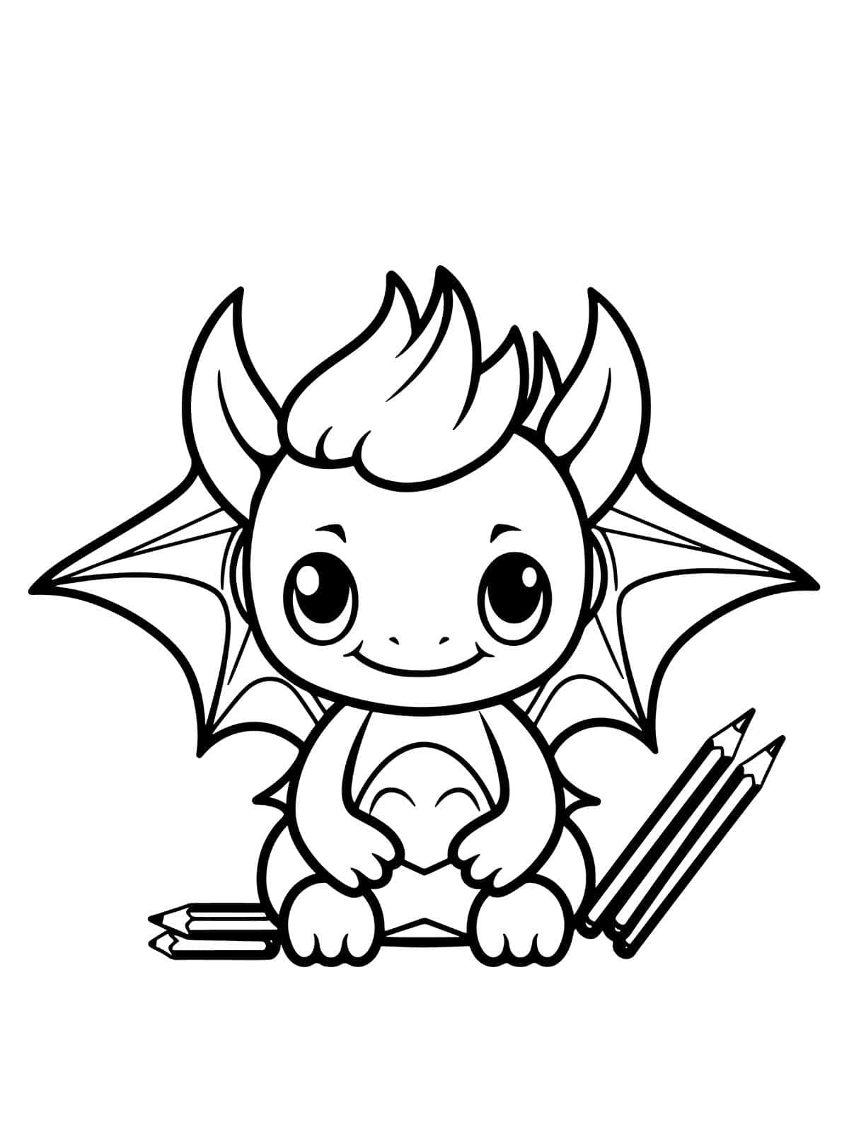 Dragon In Cave Coloring Page