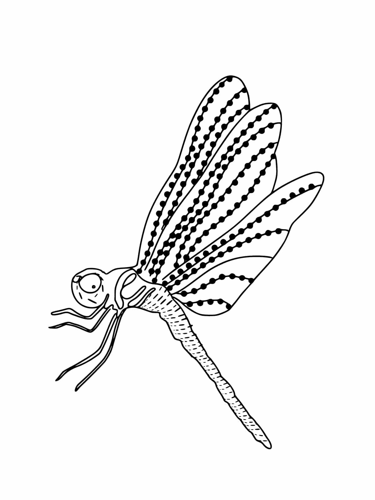 Dragonfly With Large Eyes Coloring Page