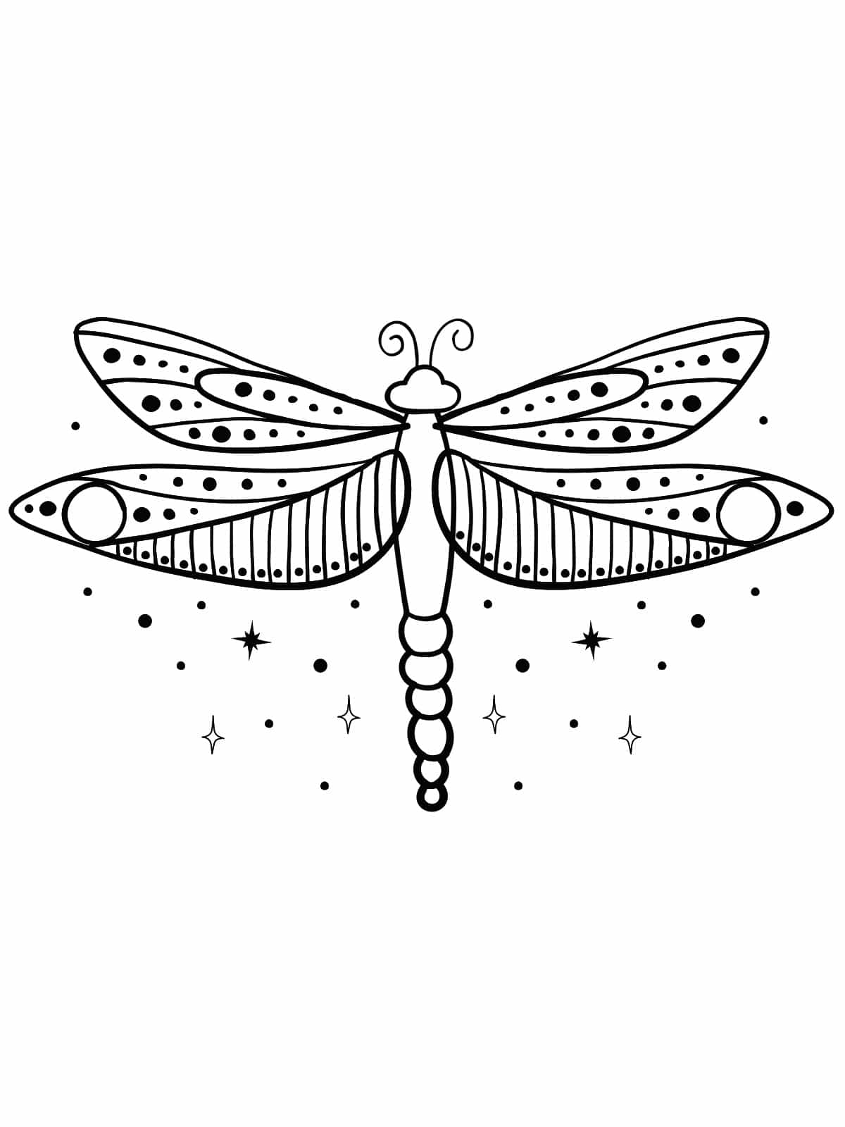 Dragonfly With Long Wings Coloring Page