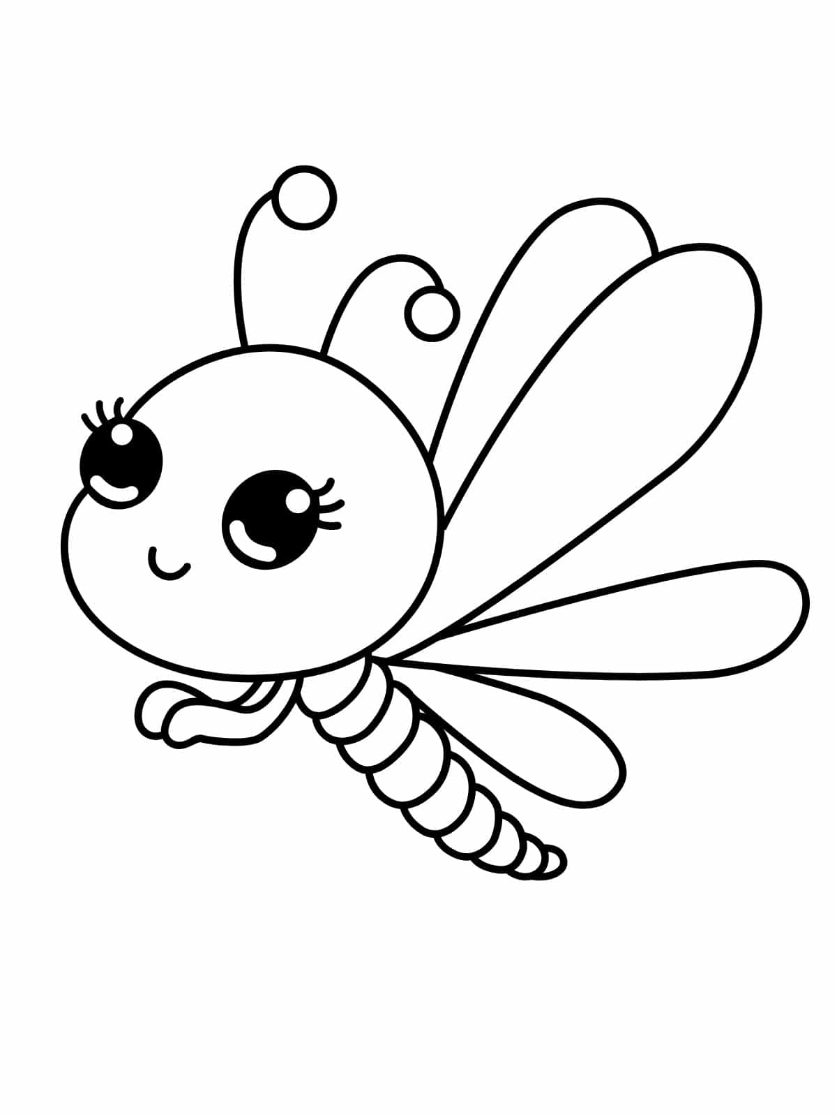 Dragonfly With Stripes Coloring Page