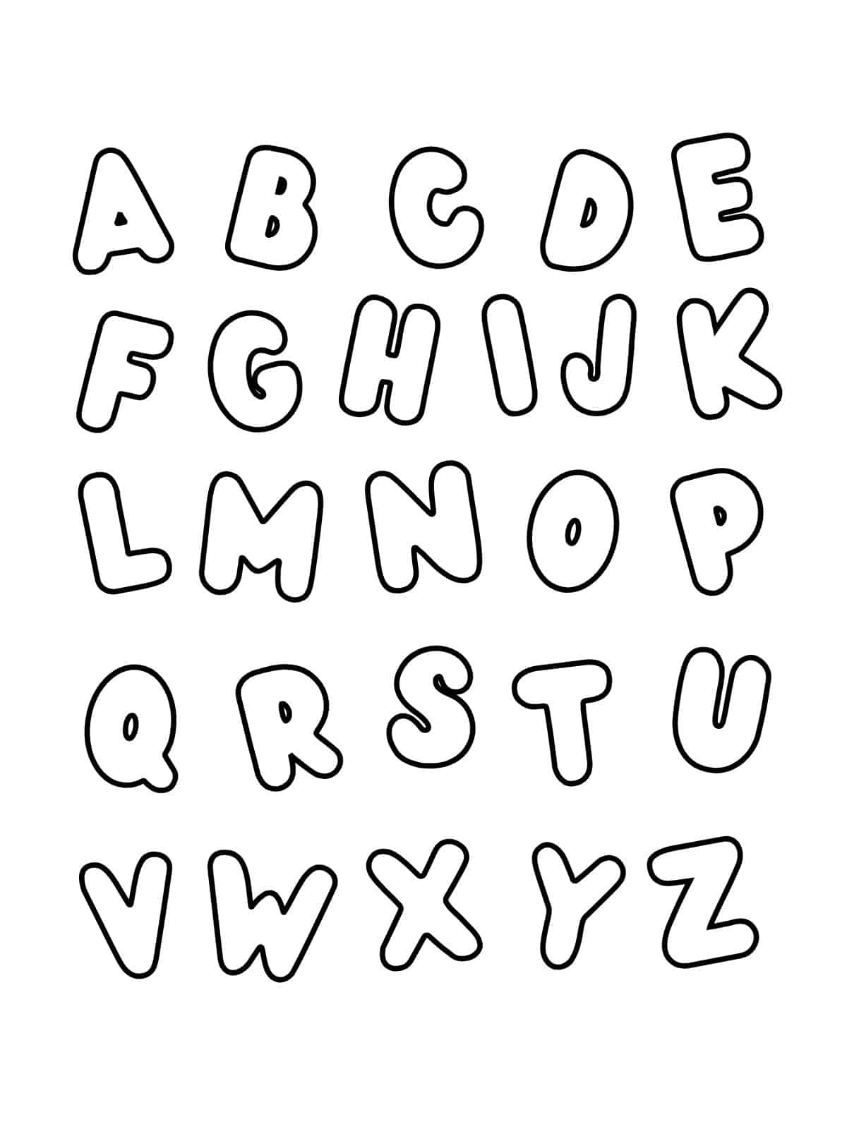 Easy Alphabet Coloring Pages