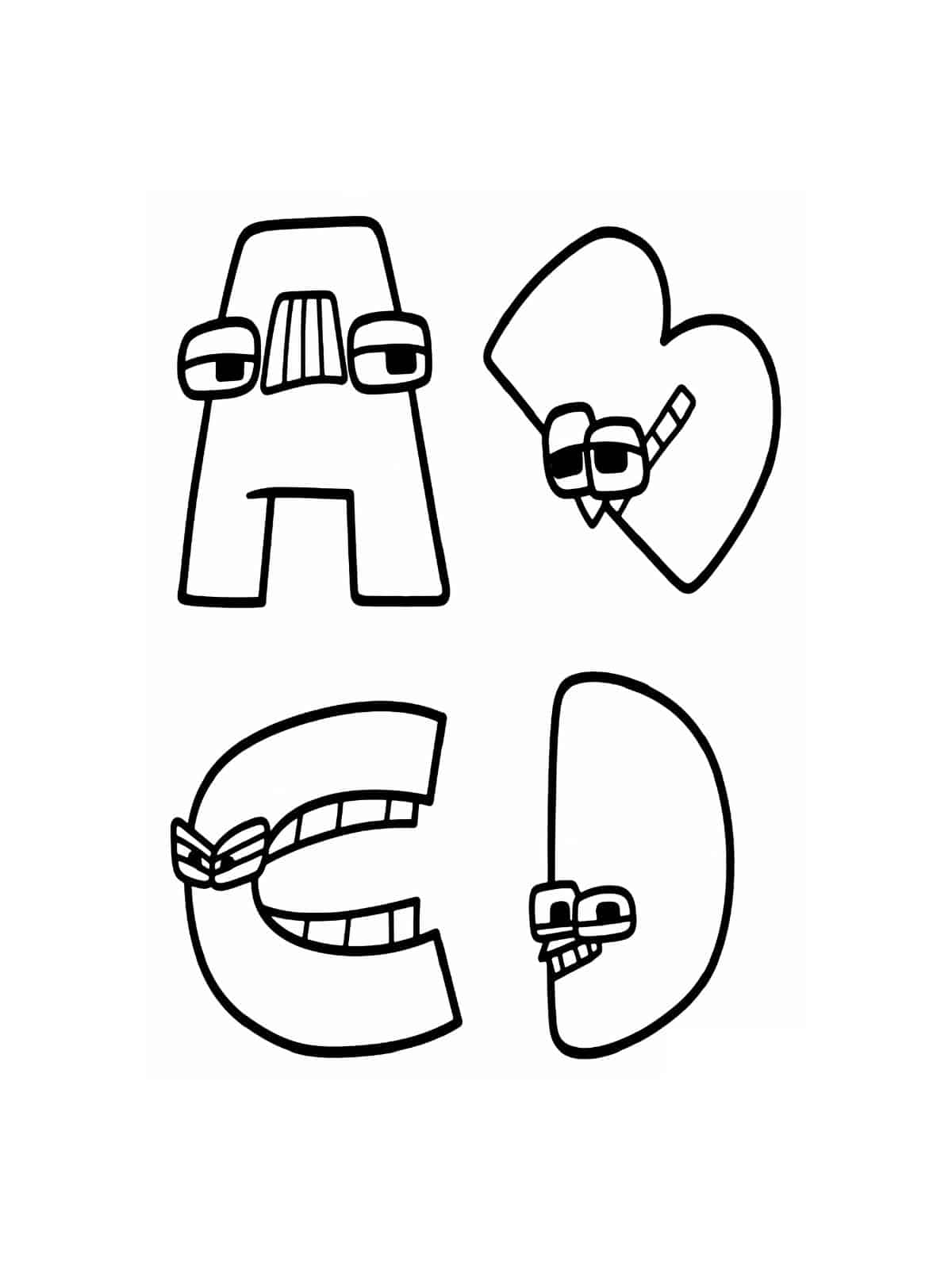 Easy Alphabet Lore Coloring Pages