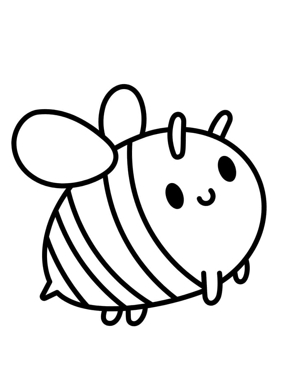 Easy Bee Coloring Pages For Kids