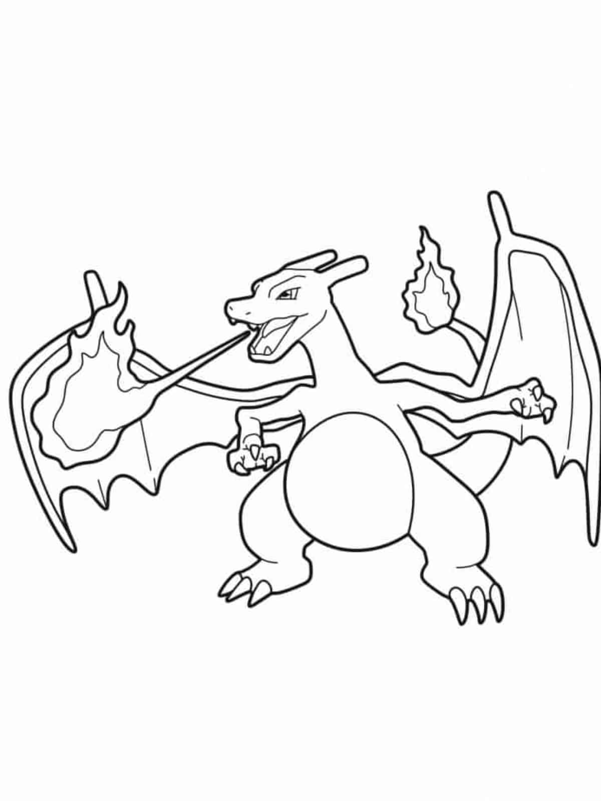 Easy Charizard Outline Coloring Pages