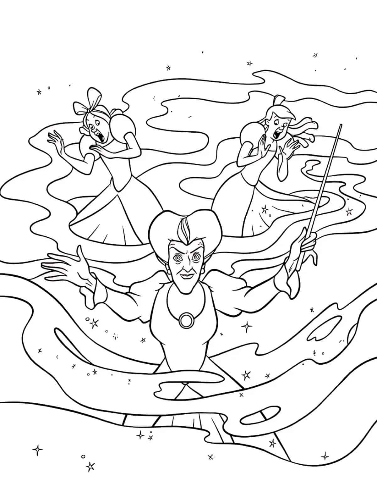 Easy Cinderella Coloring Pages For Kids