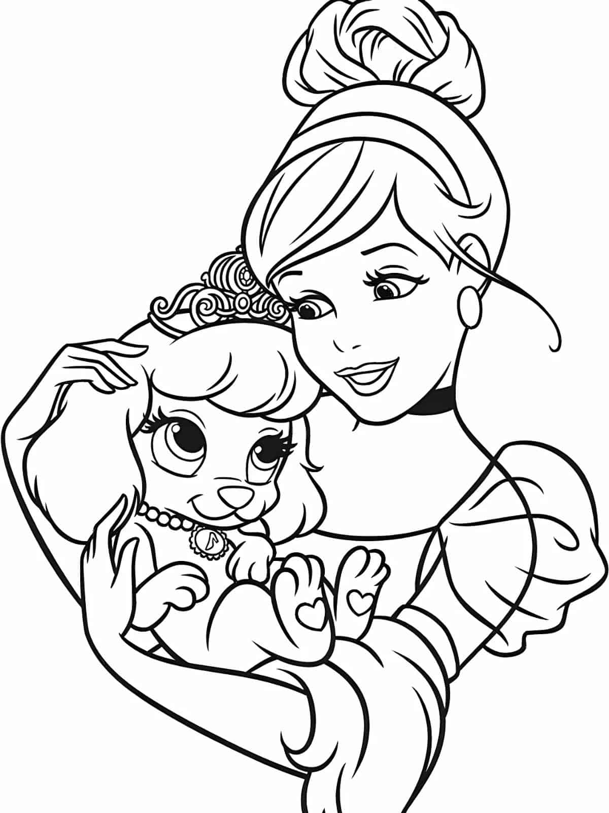 Easy Cinderella Coloring Pages