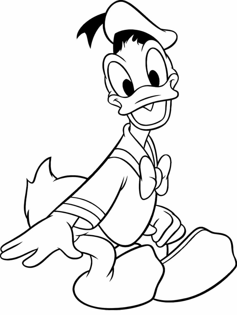 Easy Donald Duck Coloring Pages For Toddlers