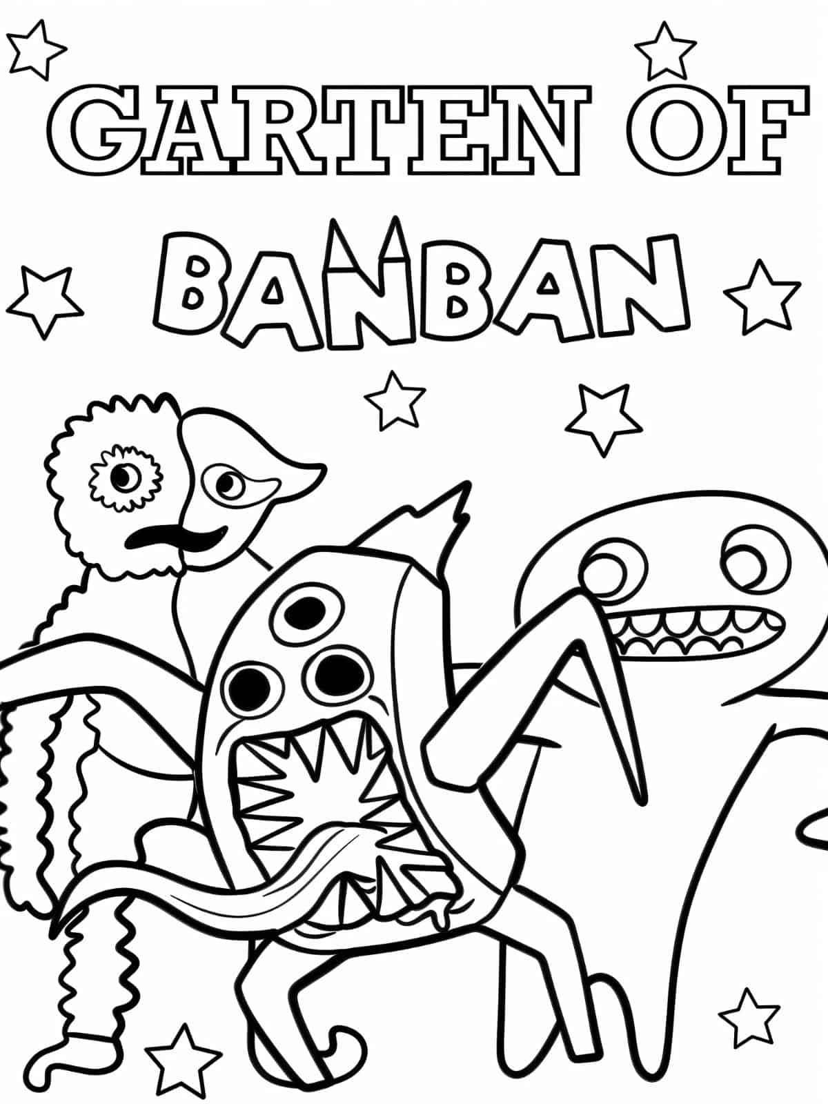 Easy Garten Of Banban Coloring Pages