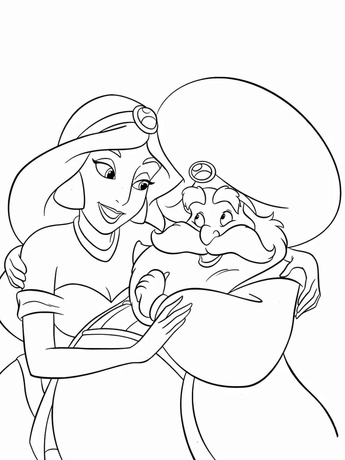 Easy Jasmine Princess Coloring Pages