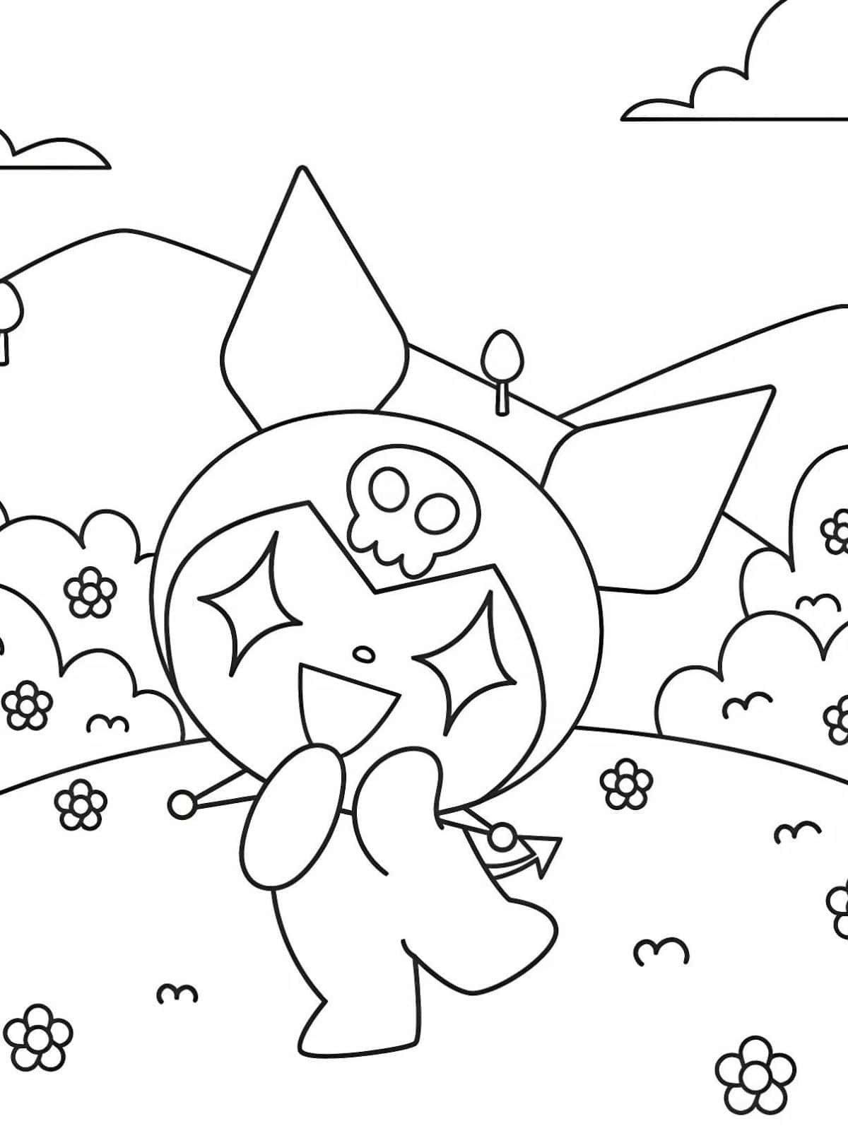 Easy Kuromi Coloring Pages