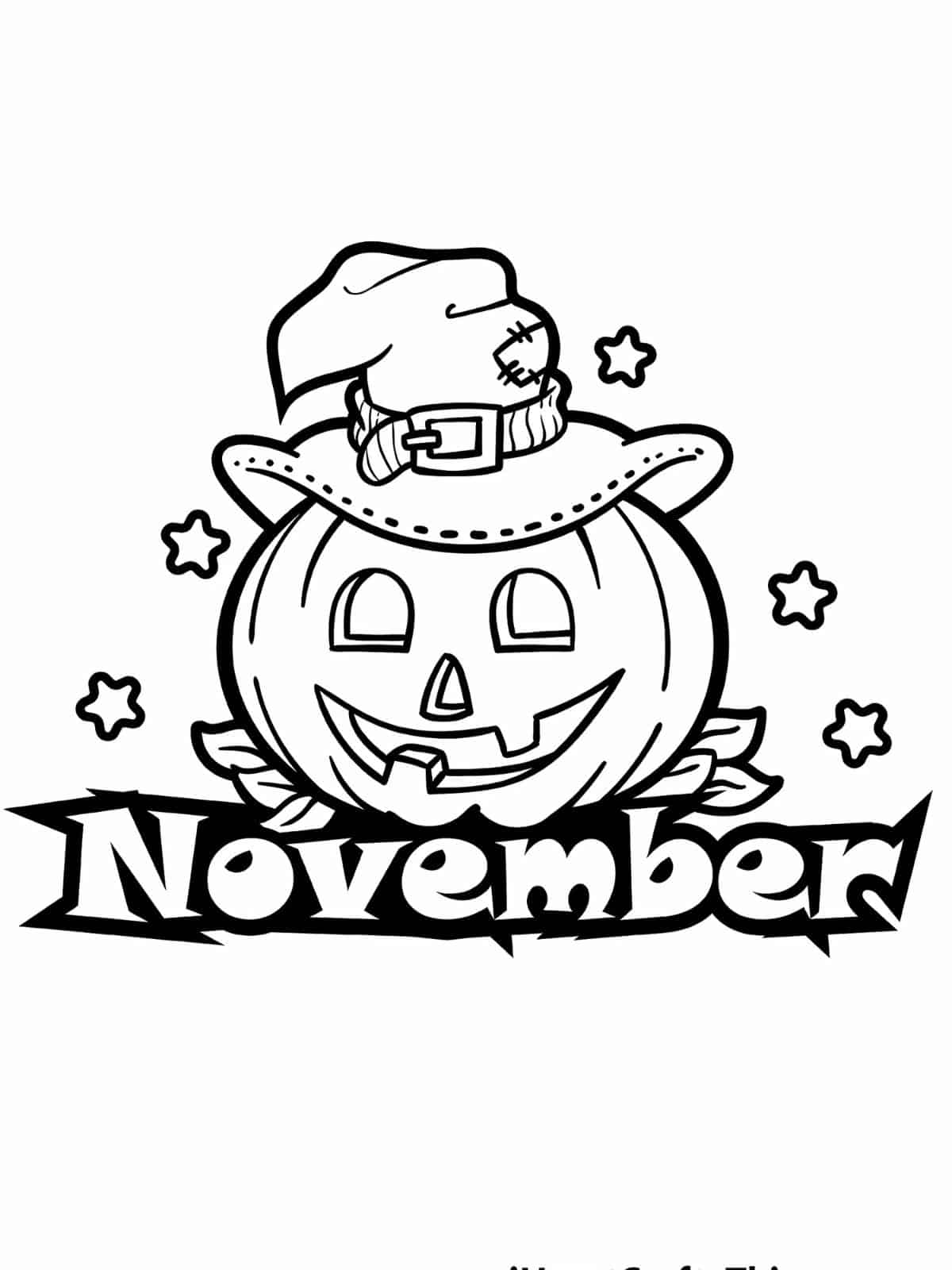 Easy November Coloring Pages